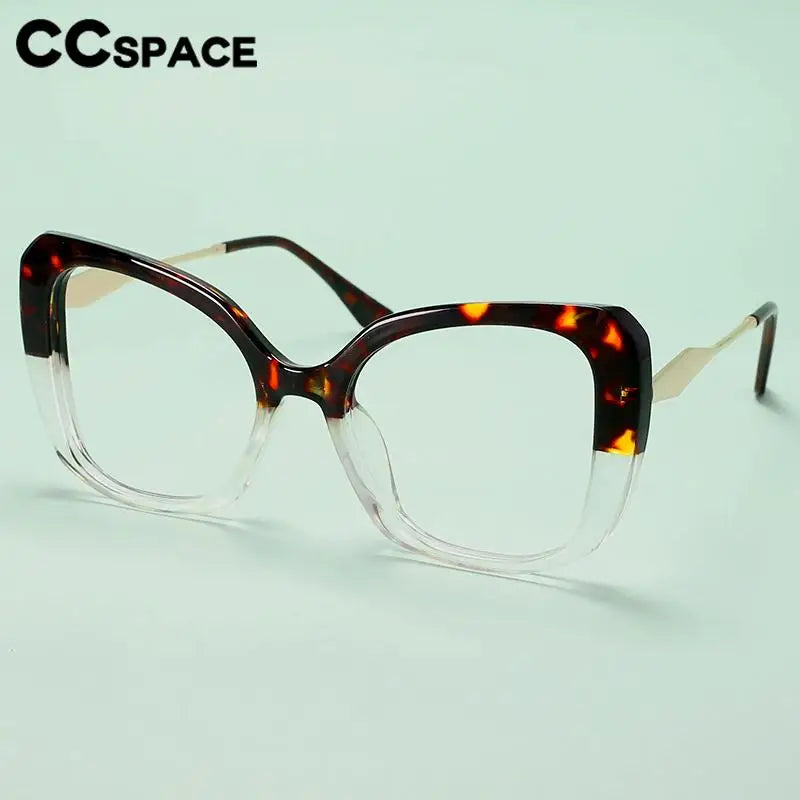 CCspace Women's Full Rim Large Cat Eye Plastic Alloy Reading Glasses R57092