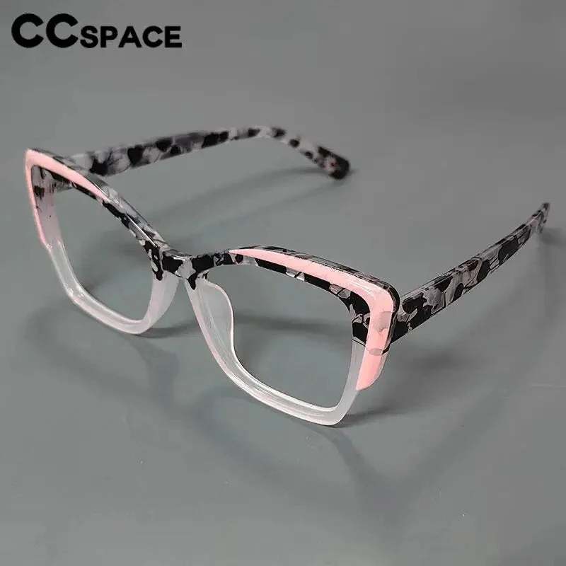 CCspace Women's Full Rim Large Cat Eye Tr 90 Titanium Reading Glasses 57027