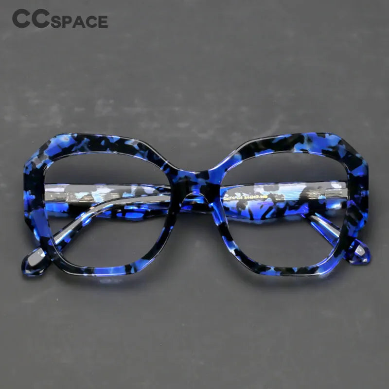 CCspace Women's Full Rim Oversized Square Acetate Hyperopic Reading Glasses R56958