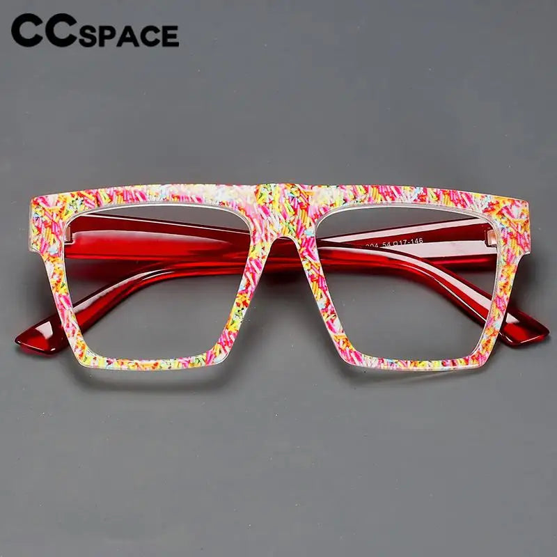 CCspace Women's Full Rim Plastic Large Square Reading Glasses R57093