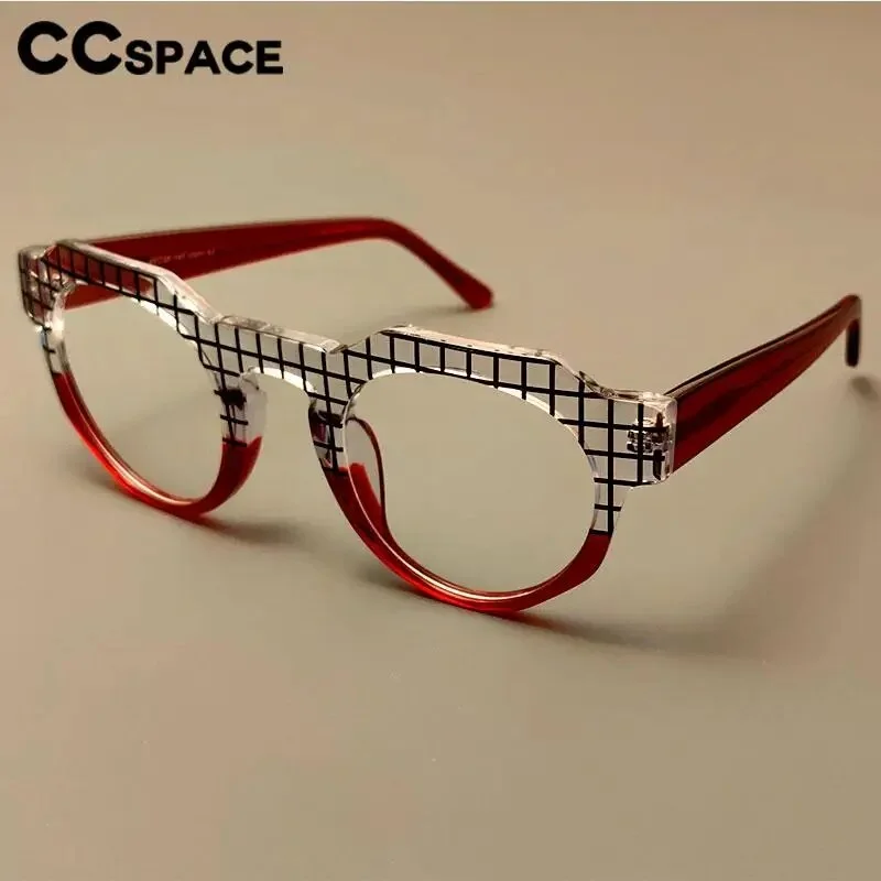 CCspace Women's Full Rim Round Acetate Reading Glasses R56307