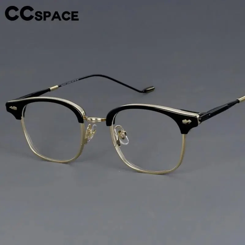 CCspace Women's Full Rim Square Alloy Acetate Reading Glasses R49425