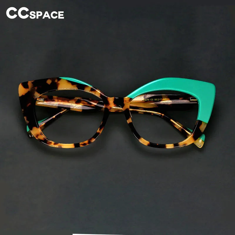 CCspace Women's Full Rim Square Cat Eye Acetate Reading Glasses R56960