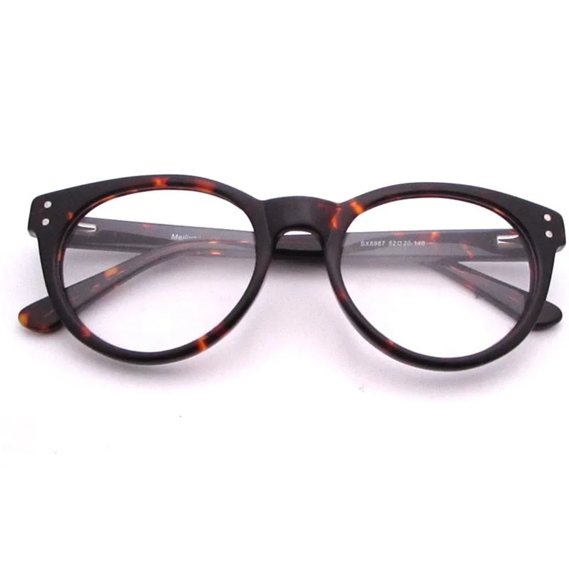 Cubojue Unisex Full Rim Oval Acetate Myopic Reading Glasses 8987m