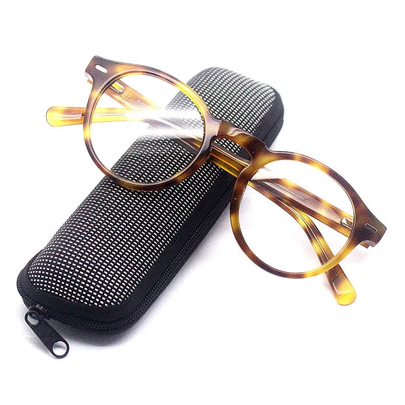 Cubojue Unisex Full Rim Oval Acetate Reading Glasses Xh0007