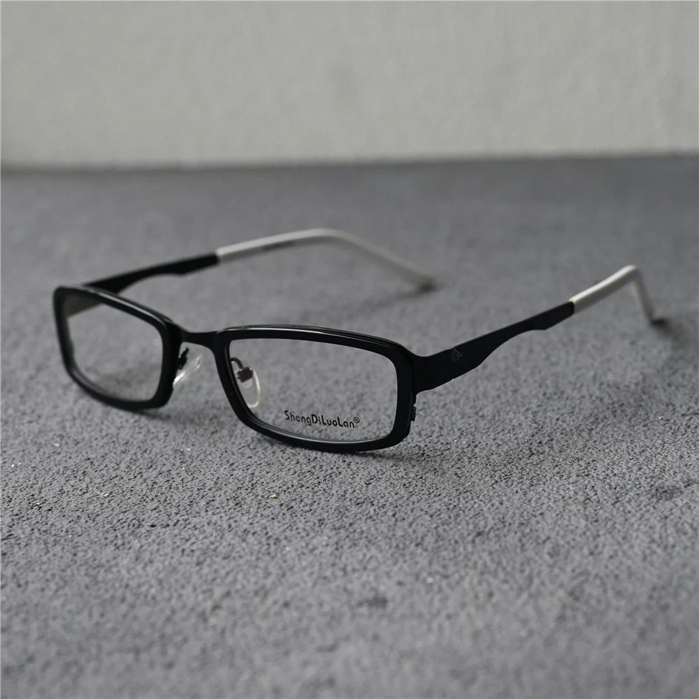 Cubojue Unisex Full Rim Rectangle Alloy Acetate Reading Glasses 2108