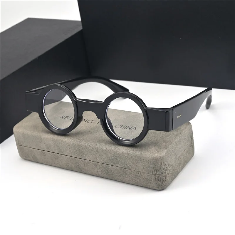 Cubojue Unisex Full Rim Small Round Tr 90 Titanium Presbyopic Reading Glasses 3627p