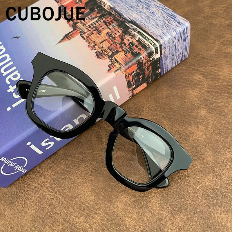 Cubojue Unisex Full Rim Square Acetate Presbyopic Reading Glasses 5024145v