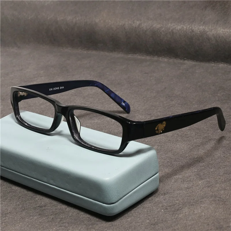 Cubojue Unisex Full Rim Square Tr 90 Titanium Myopic Reading Glasses