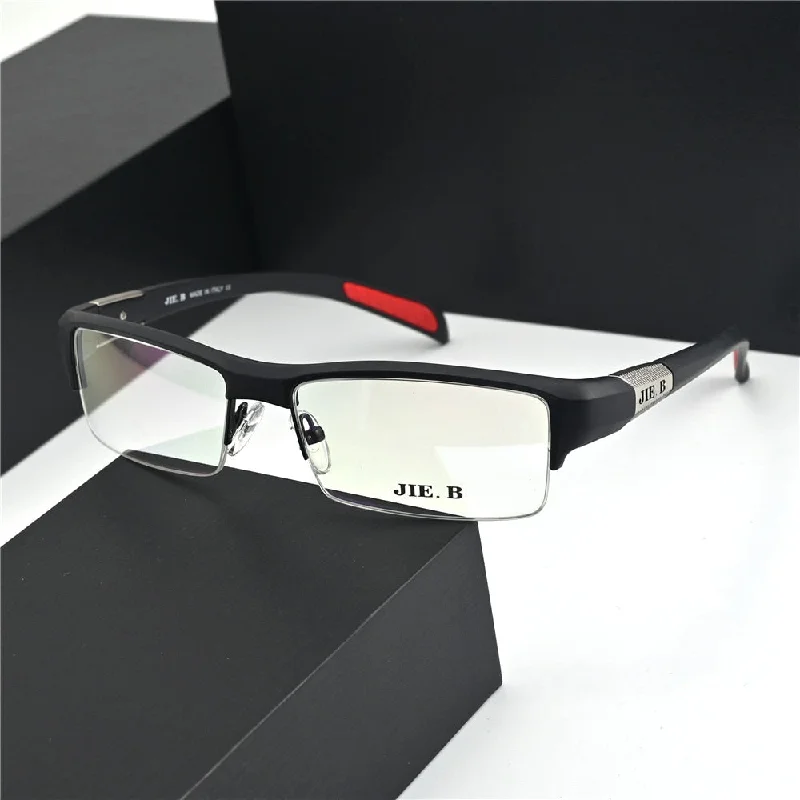 Cubojue Unisex Semi Rim Rectangle Tr 90 Titanium Presbyopic Sport Reading Glasses 9808p