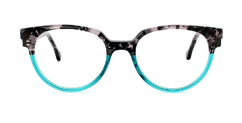 Dazzling Two Tone Round Cateye Reader Frame WD3106