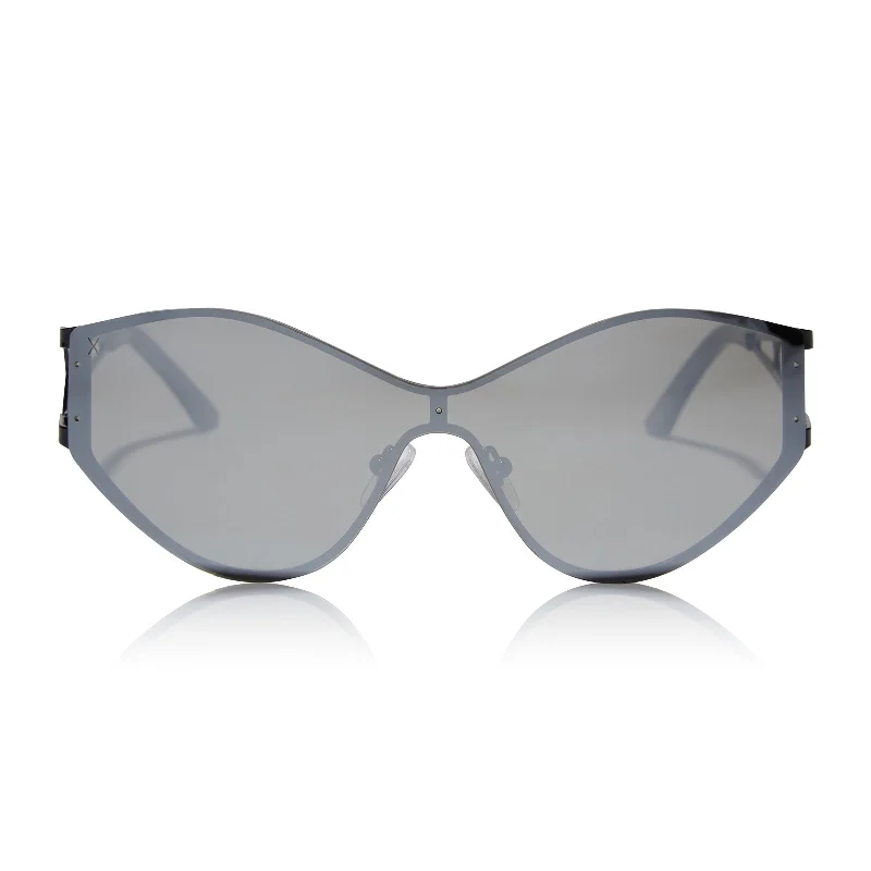 dessy - black + silver mirror sunglasses