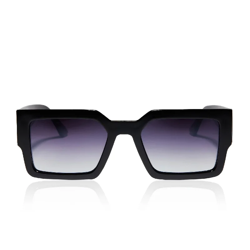 essentials - black + grey gradient flash polarized sunglasses