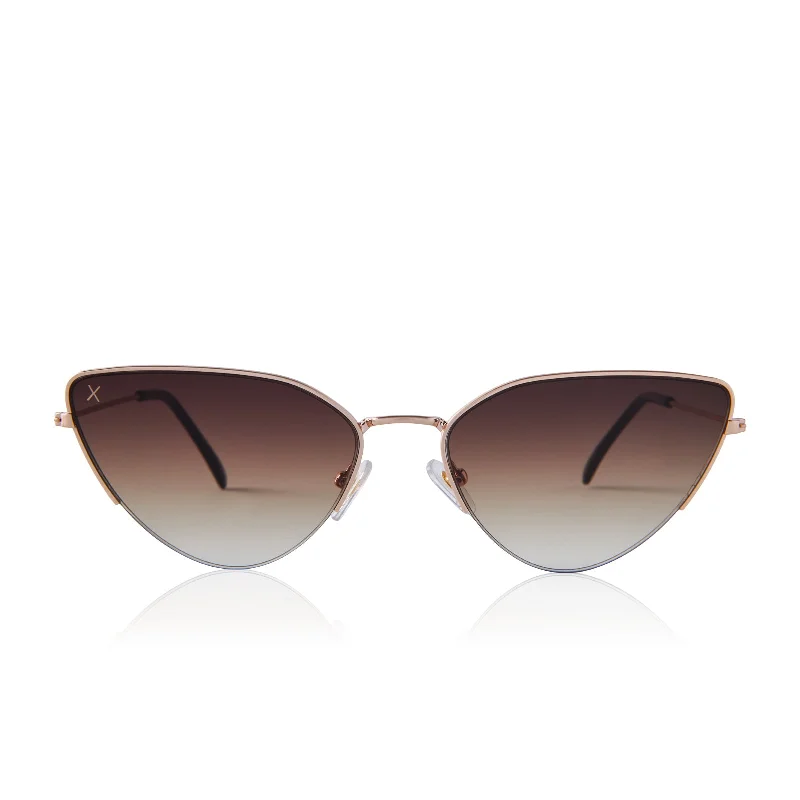 fairfax - brushed gold + brown sharp gradient sunglasses