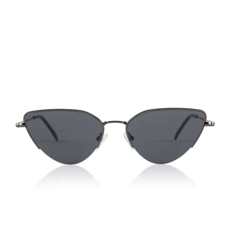 fairfax - shiny gunmetal + solid grey sunglasses