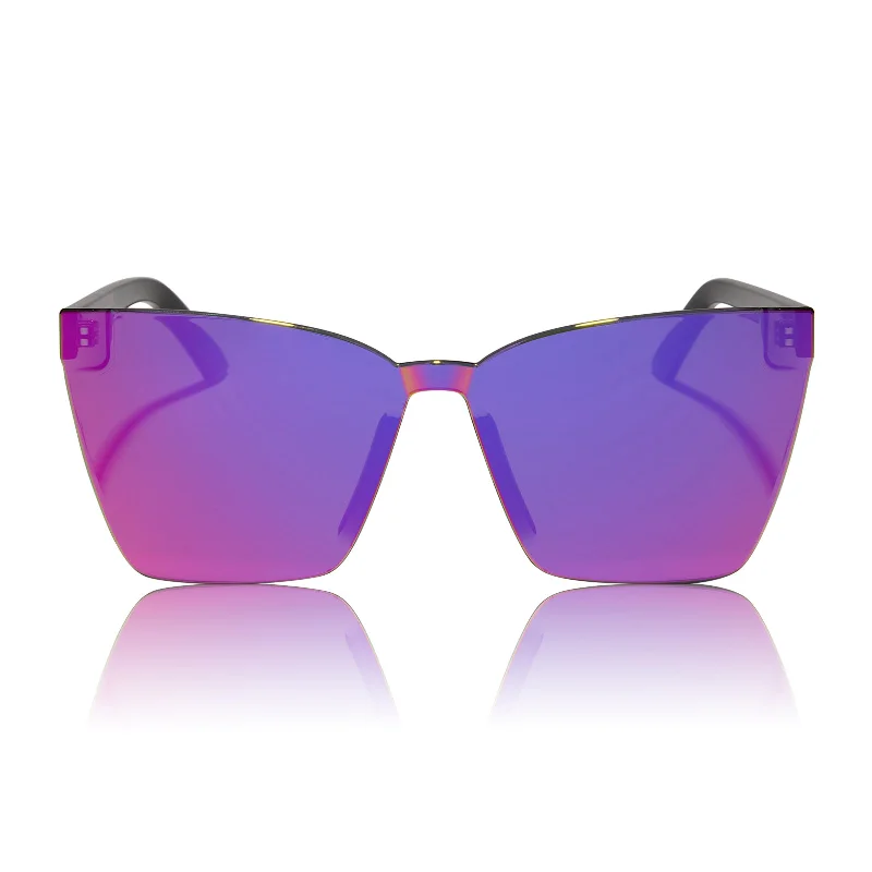 glendale - black + candy pink mirror sunglasses