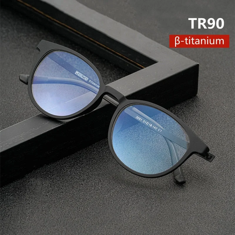 Handoer Unisex Full Rim Square Tr 90 Titanium Hyperopic Photochromic Reading Glasses 23091 0 To +150