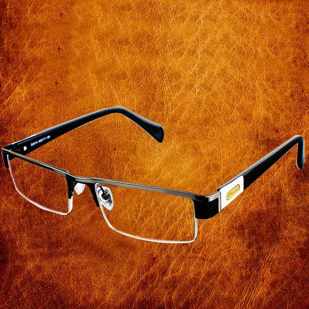 Handoer Unisex Semi Rim Square Stainless Steel Reading Glasses 3016