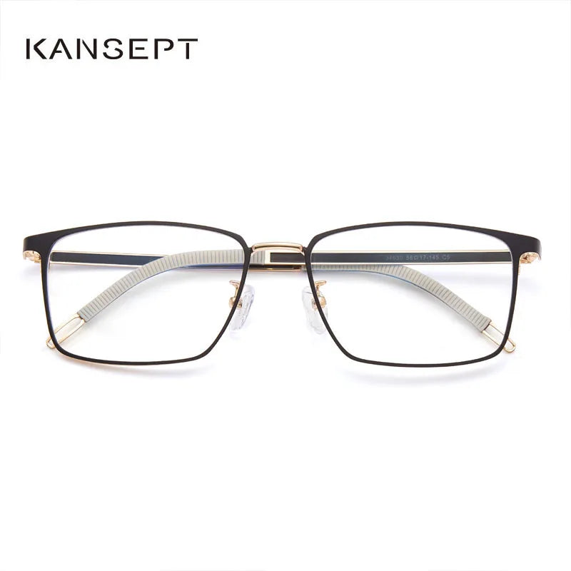 Kansept Men's Full Rim Big Square Stainless Steel Reading Glasses 3463