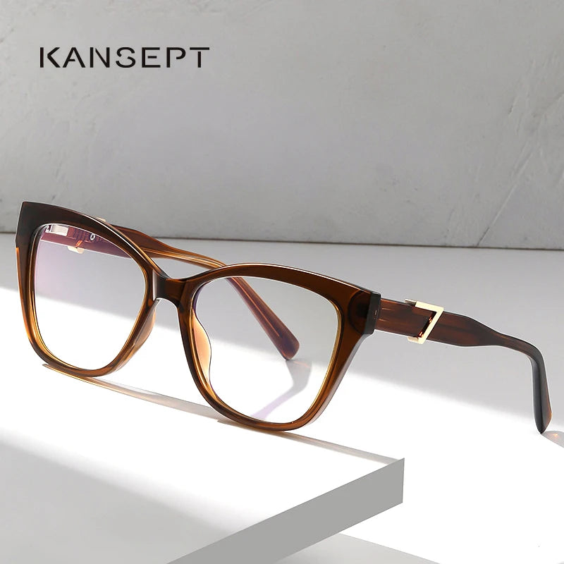 Kansept Women's Full Rim Cat Eye Acetate Tr 90 Reading Glasses K909