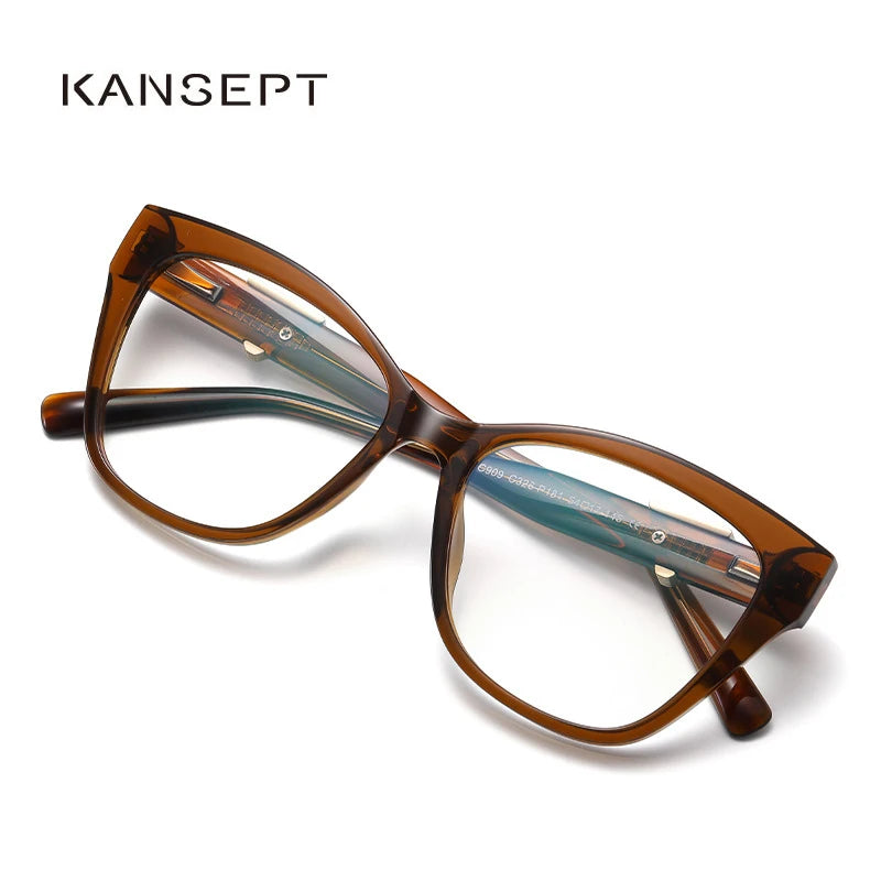 Kansept Women's Full Rim Square Cat Eye Acetate Reading Glasses 2909