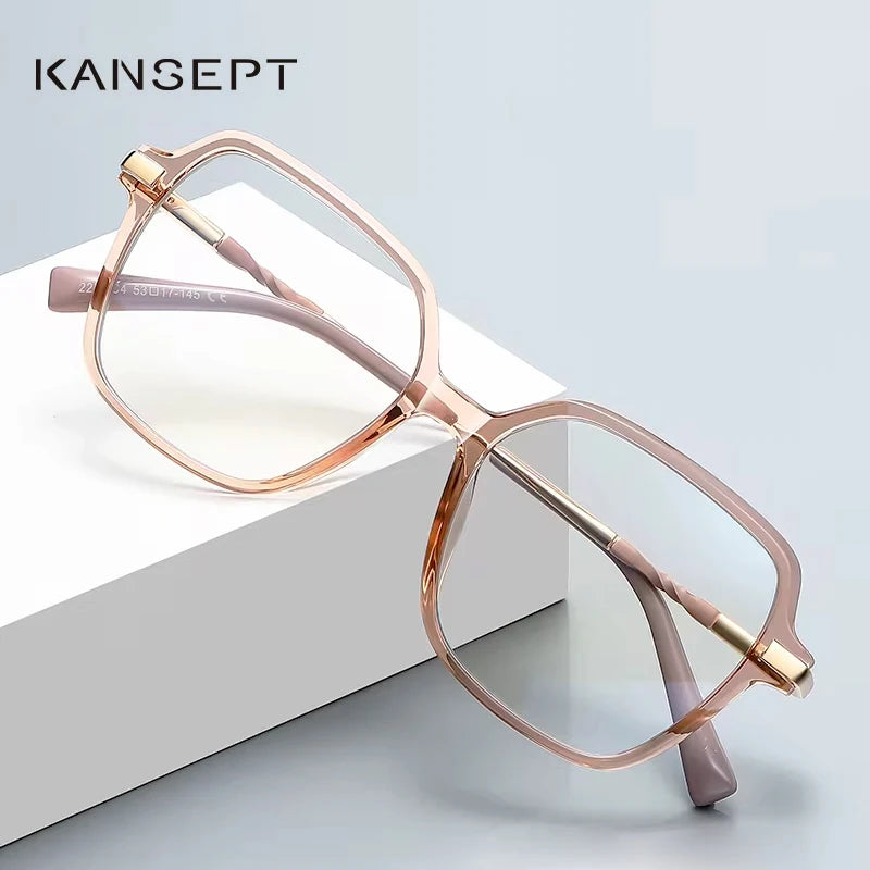 Kansept Women's Full Rim Square Tr 90 Alloy Reading Glasses 2211