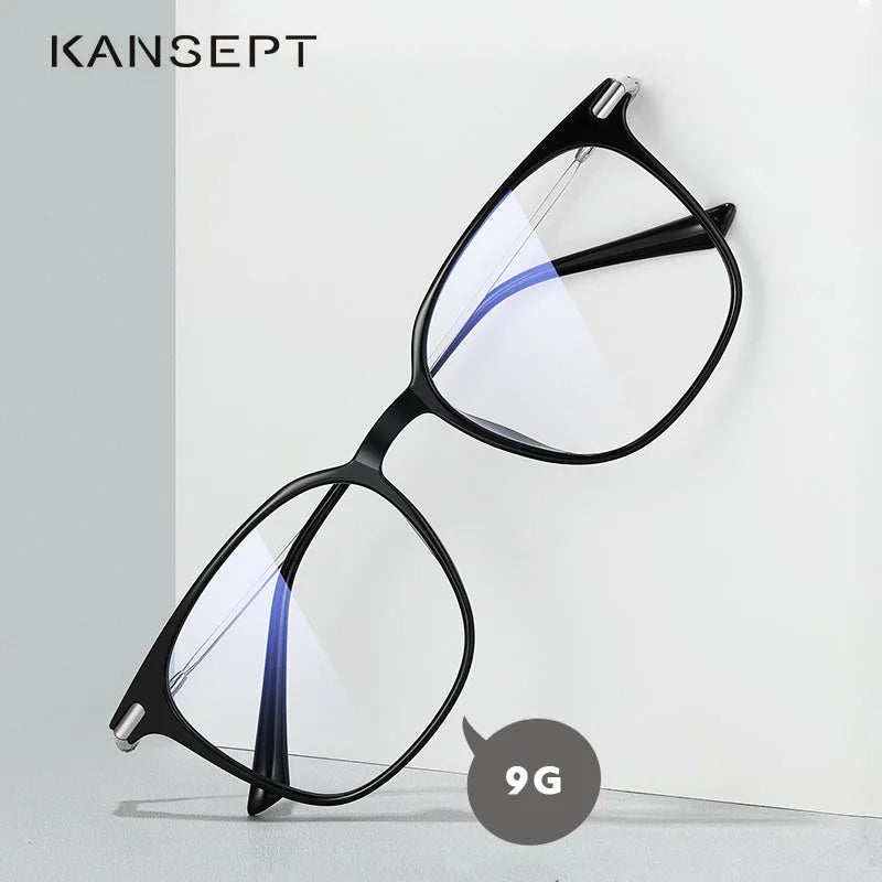 Kansept Women's Full Rim Square Tr 90 Titanium Reading Glasses 44009