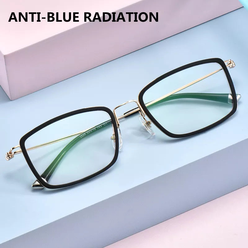 Kocolior Unisex Full Rim Acetate Alloy Square Hyperopic Reading Glasses 2526