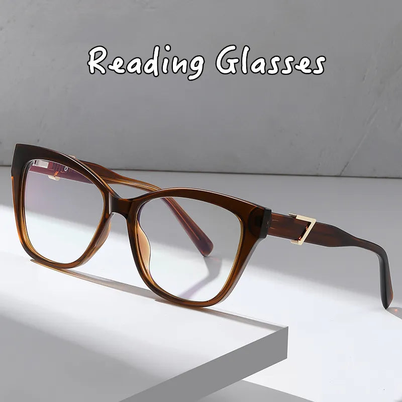 Kocolior Unisex Full Rim Cat Eye Acetate Alloy Hyperopic Reading Glasses C909