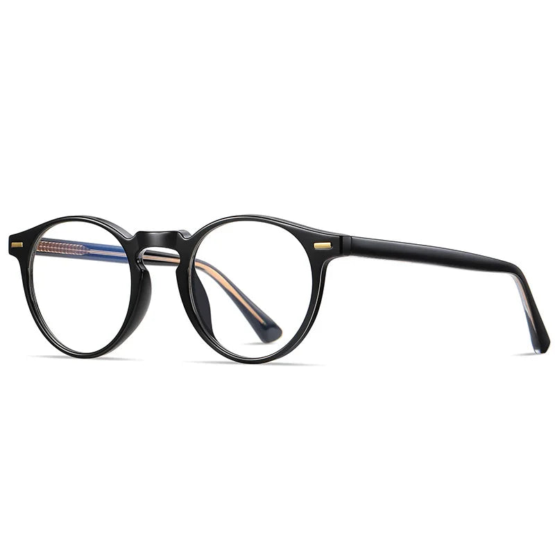 Kocolior Unisex Full Rim Round Tr 90 Acetate Hyperopic Reading Glasses 2083