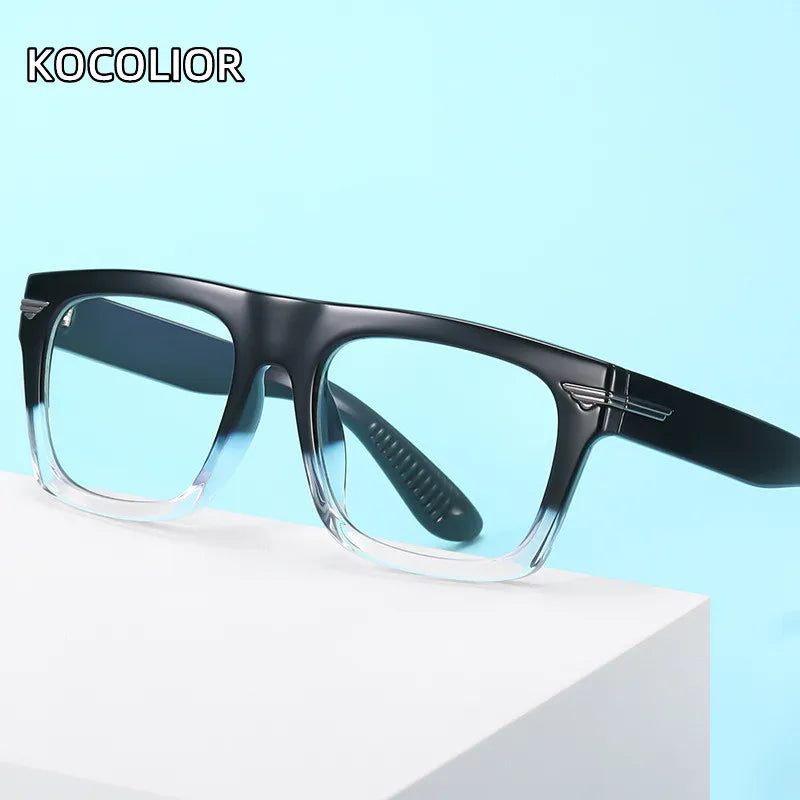 Kocolior Unisex Full Rim Square Acetate Hyperopic Reading Glasses 3394