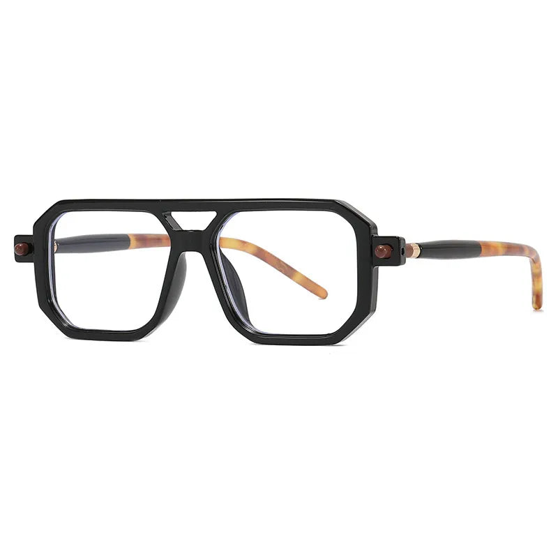 Kocolior Unisex Full Rim Square Double Bridge PC Hyperopic Reading Glasses 86512