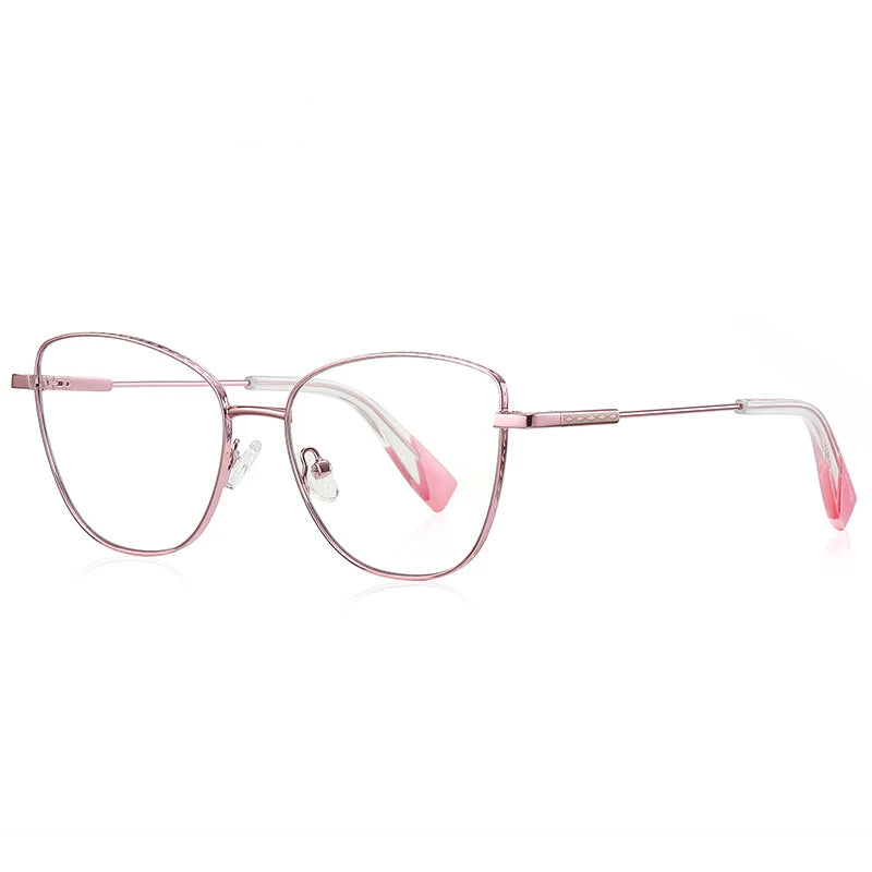 Laoyehui Women's Full Rim Oval Cat Eye Alloy Reading Glasses 3032