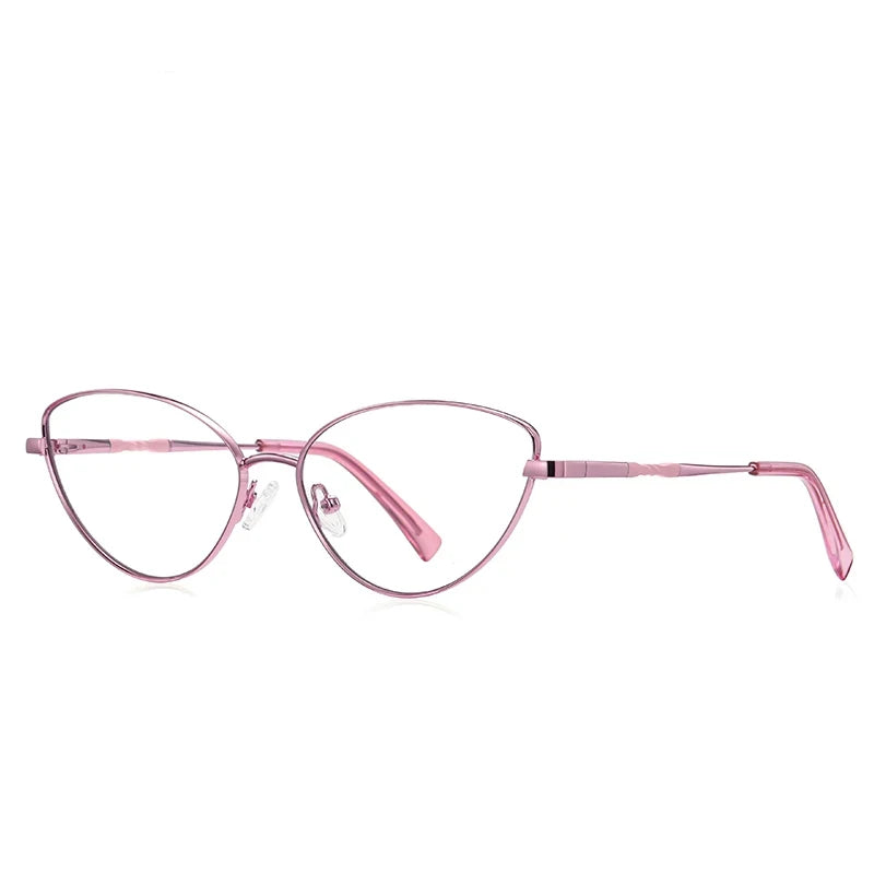 Laoyehui Women's Full Rim Oval Cat Eye Alloy Reading Glasses Ms004