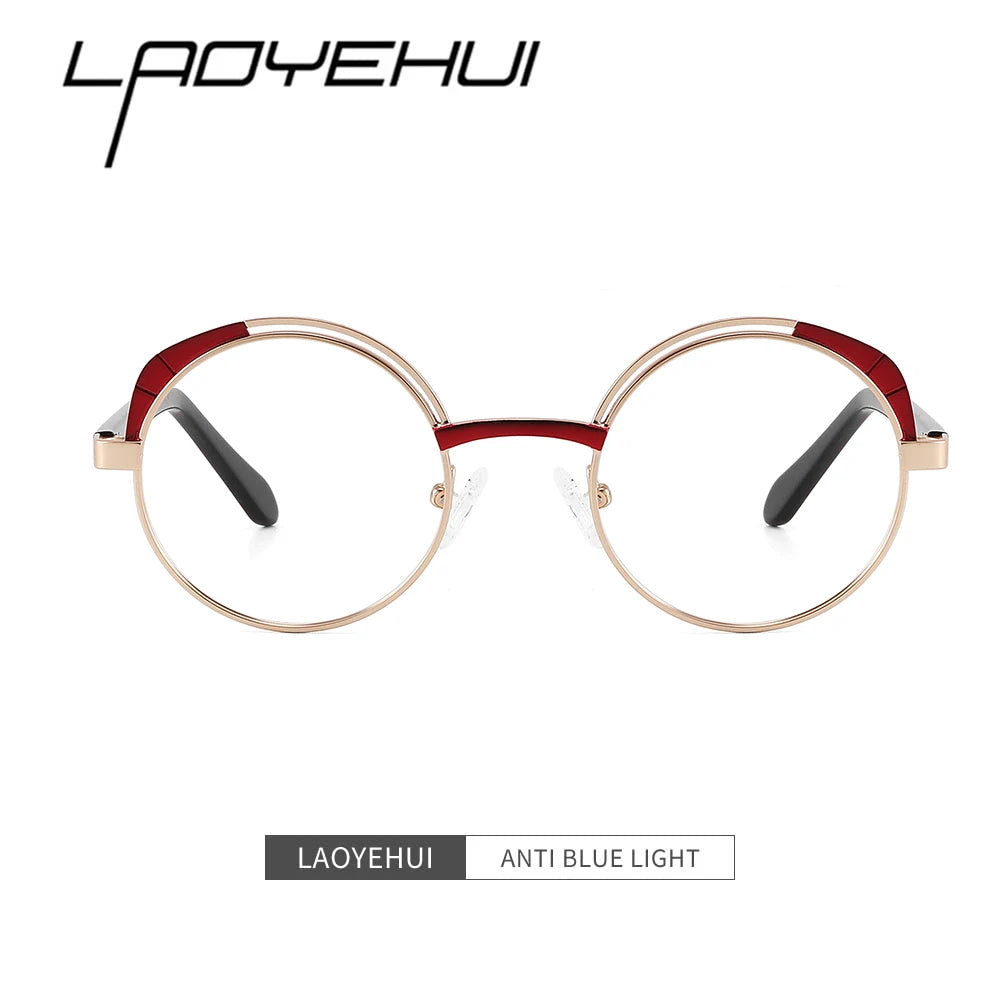 Laoyehui Women's Full Rim Round Alloy Reading Glasses G8950