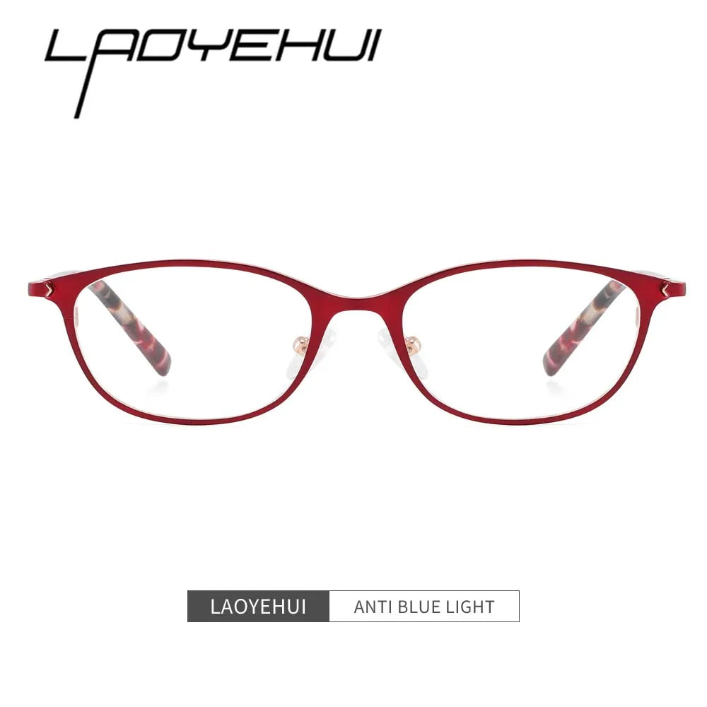 Laoyehui Women's Full Rim Small Square Alloy Reading Glasses