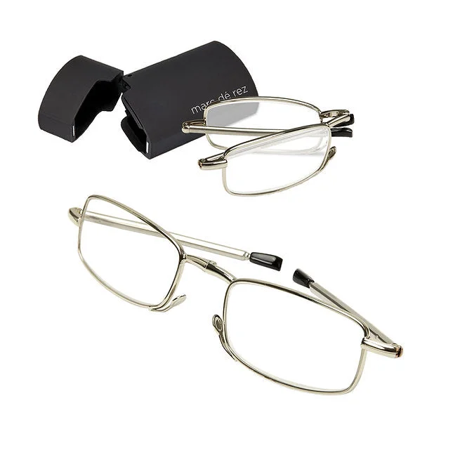 Marc De Rez Foldable Mini Reading Glasses - Folding Prescription Readers