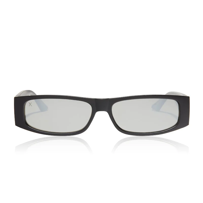 midnight - matte black grey w/ silver mirror + polarized sunglasses