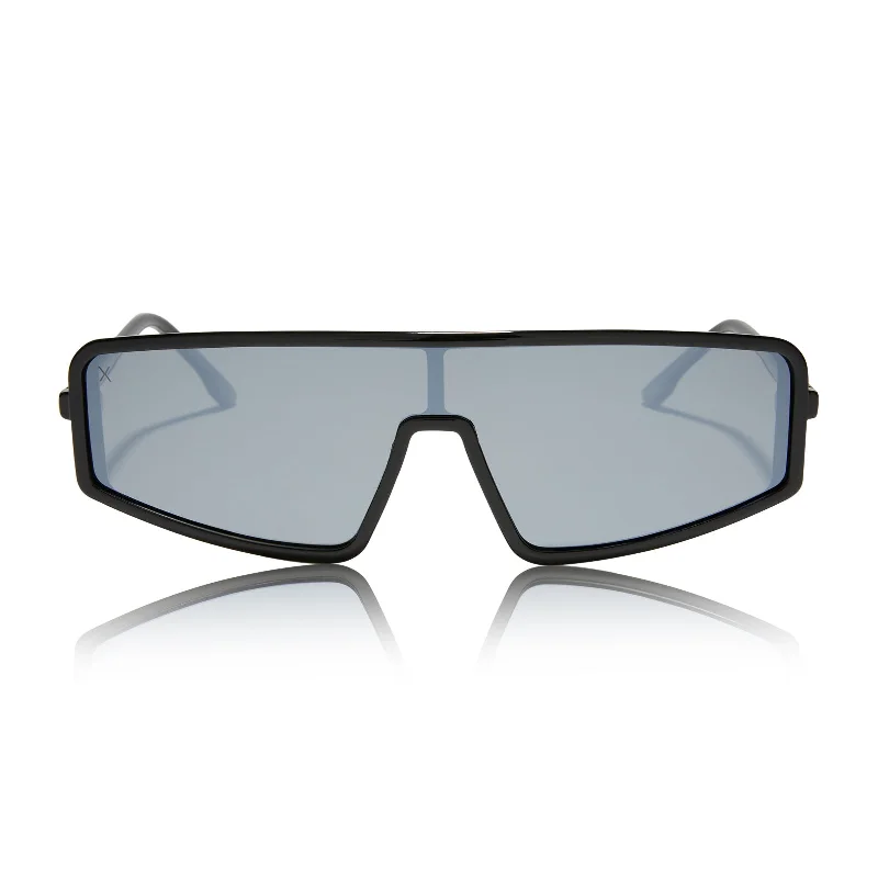 mira - black + grey w/ silver flash polarized sunglasses