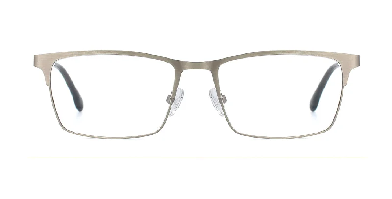 Brushed Metal Rectangular Prescription Frame MT-34685