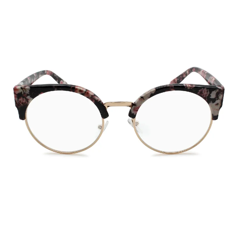 Large Size Reading Glasses for Women Round Cateyes | R-679