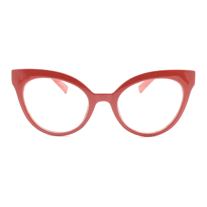 Oversized Cat Eye Reading Glasses for Women | R-694 Red & Dark Purple