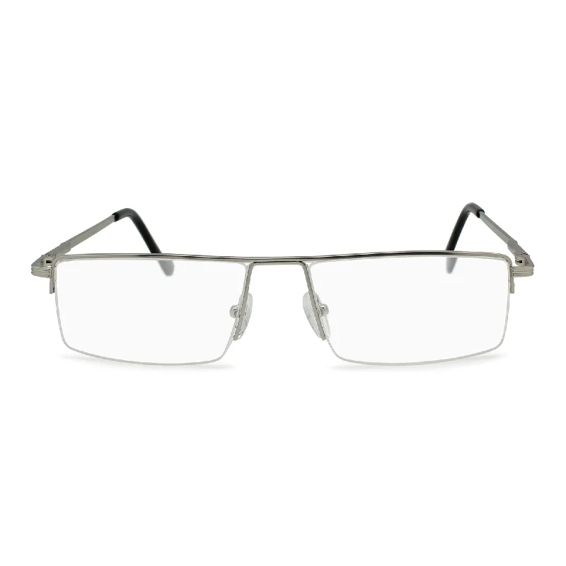 Semi Rimless Men's Reading Glasses | Fully Magnified Lenses R-504