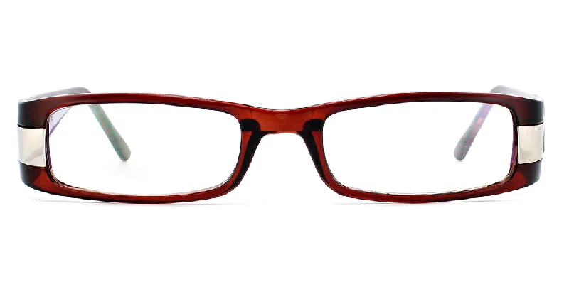 Classy Metal Plastic Rectangle Readers JV534 Brown