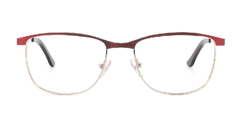 Thin Two-Tone Browline Frames MW18201 Wine