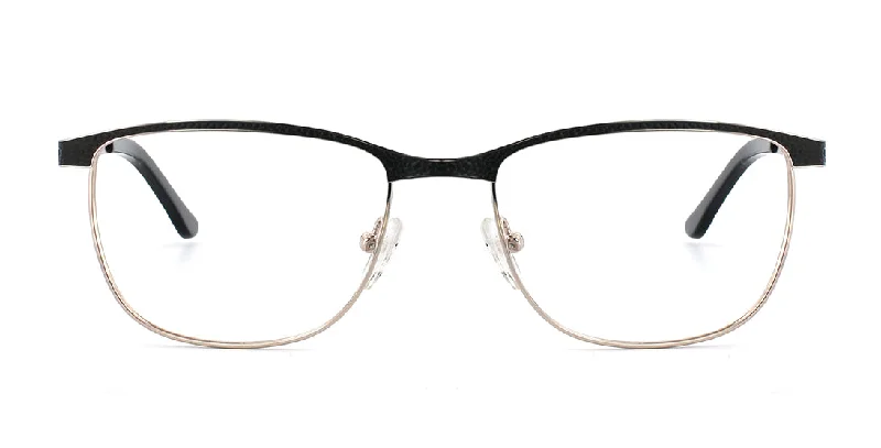 Thin Two-Tone Browline Reader Frames MW18201 Black