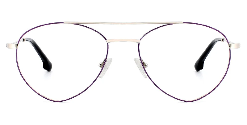 Thin Profile Fashionable Aviator Reader Frame MW19246 Purple/ Gold