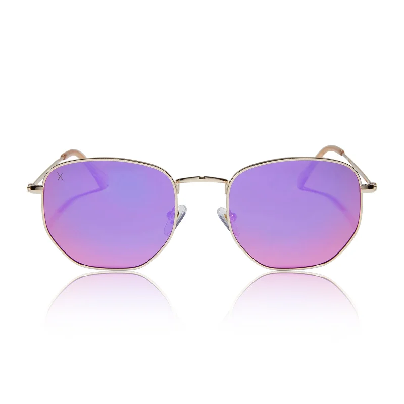 roxbury - gold + candy pink mirror polarized sunglasses