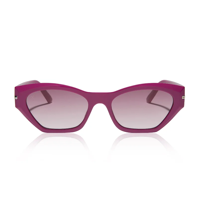 sawtelle - glossy berry + garnet gradient sunglasses