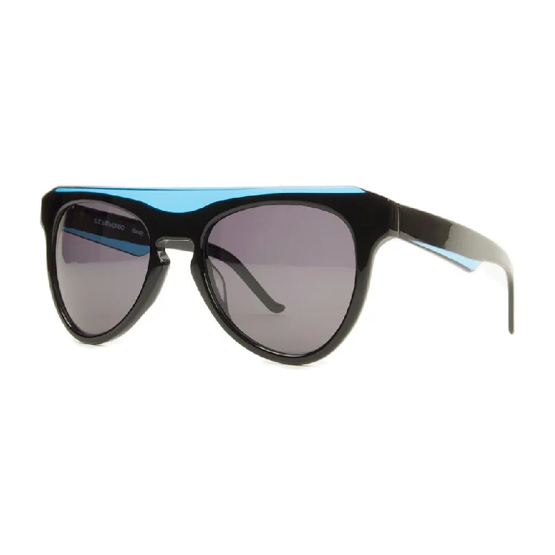 Black & Translucent Aqua Blue / Grey Lens